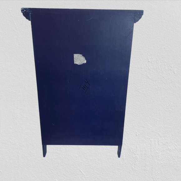 TABLETOP CHRISTMAS CABINET -- Painted, 3 Shelves, Hinged, Sparkle Paint, Wood - Picture 10 of 14